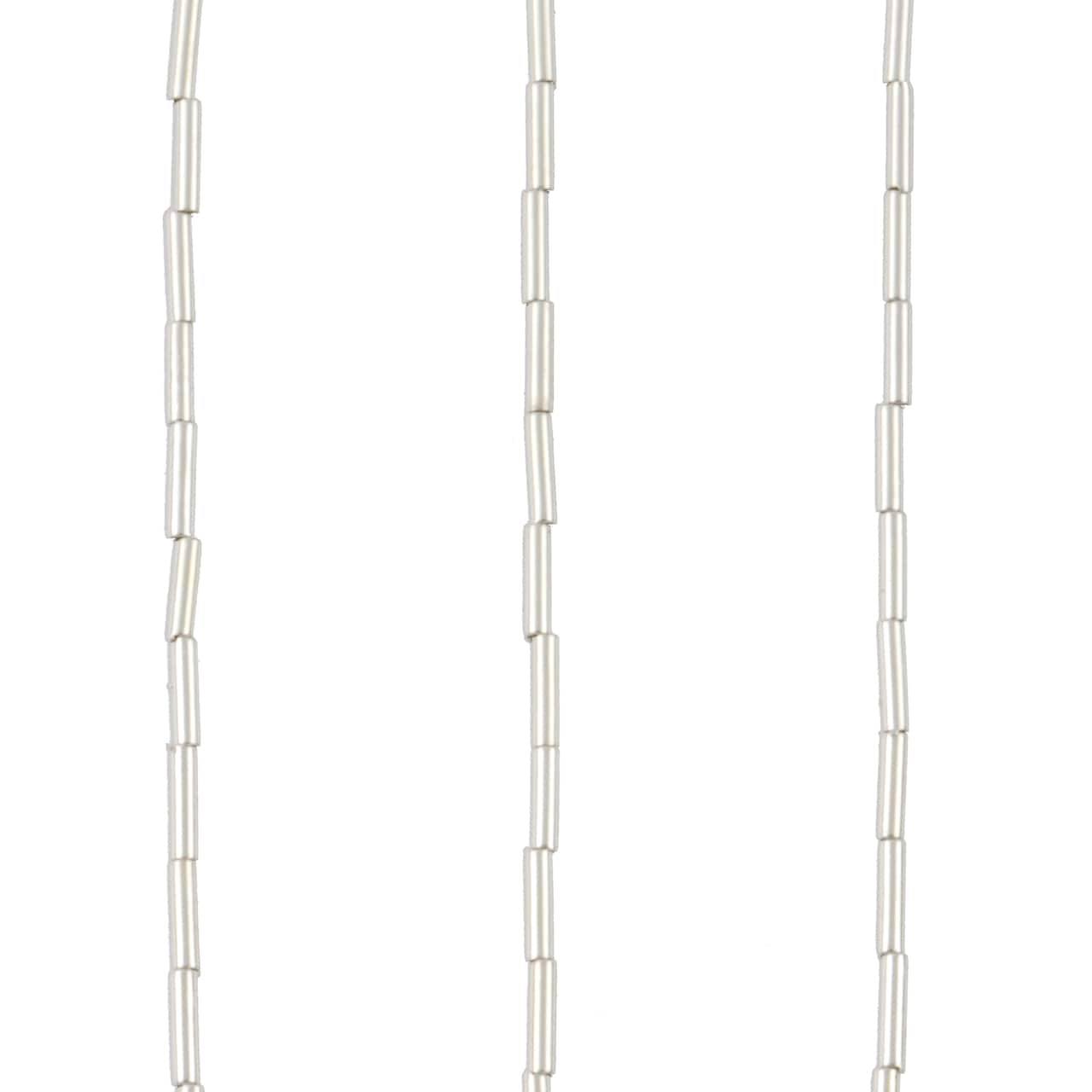 12 Pack: Silver Metal Bugle Beads, 6mm by Bead Landing™